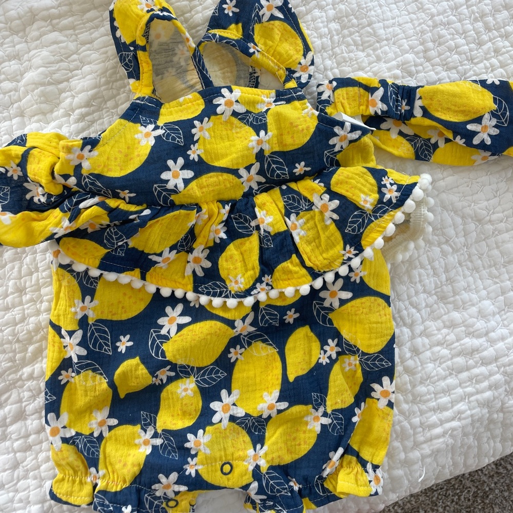 Brand New Baby Girl Romper w/ Headband